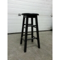 Black Wooden 4 Leg Stool, 24 in. High